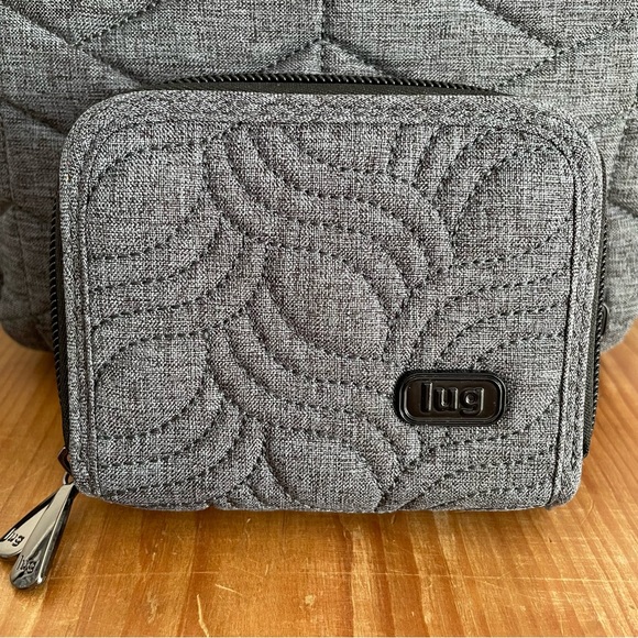 LUG Bundle Ranger 2 Crossbody Bag & Splits Wallet Heather Gray RFID Protection - Picture 6 of 8